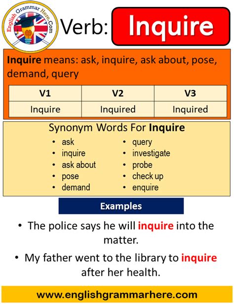 inquire verb .